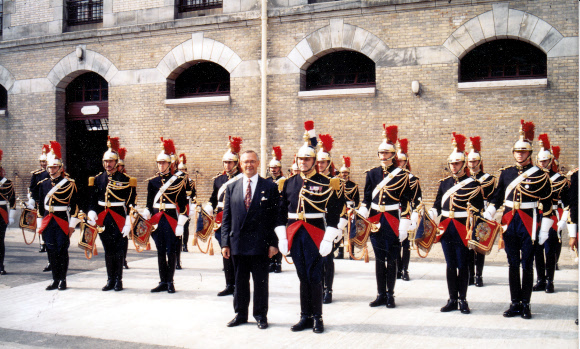 Dominique Leduc avec la fanfare de la garde républicaine